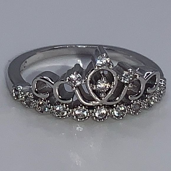 RHINE STONE STACKING RINGS | SET OF 2 | 1 CROWN RING 1 RHINESTONE BAND | SIZE 6 - Picture 5 of 5